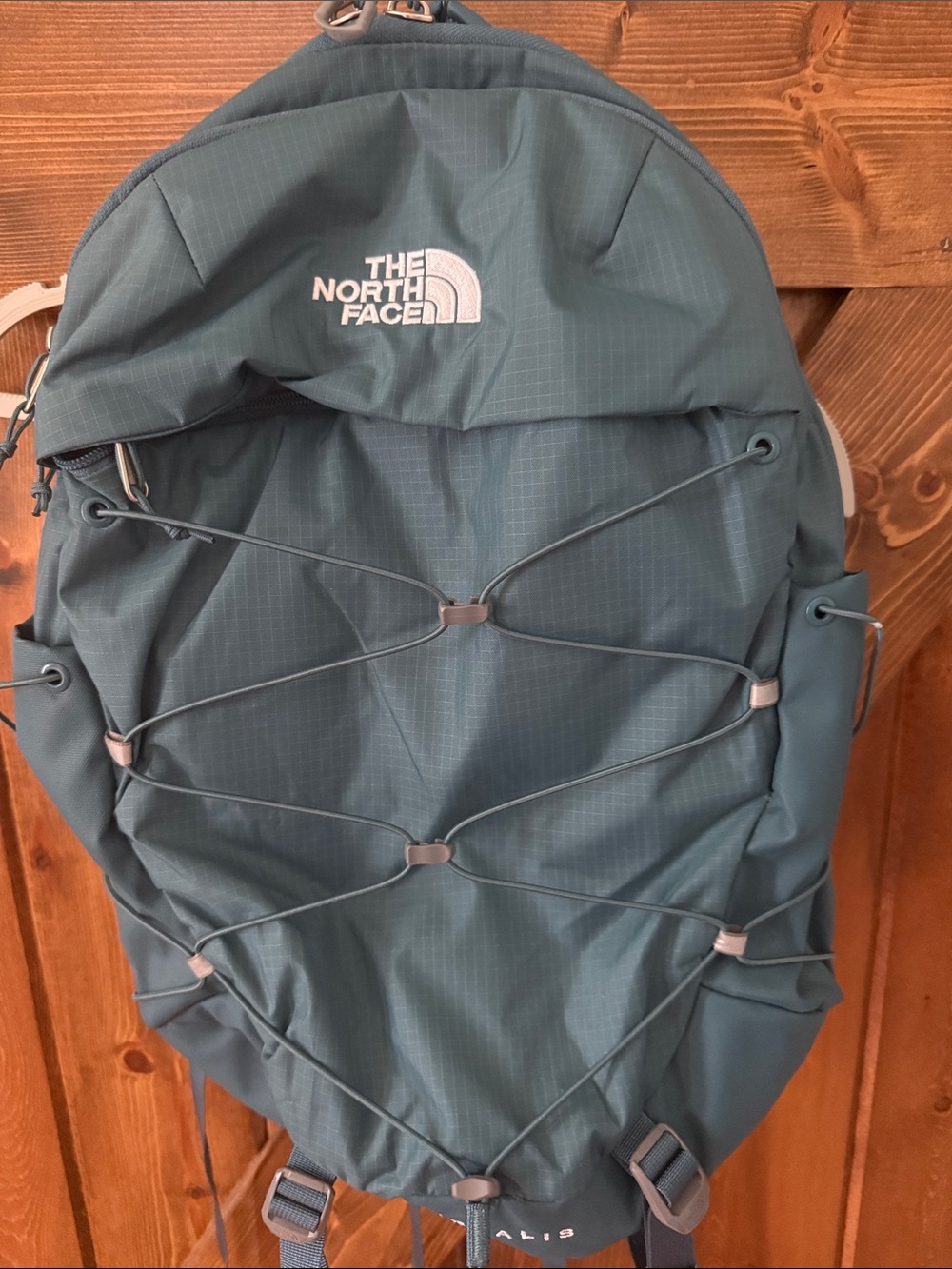 The North Face Teal-Green Daypack Backpack with Bungee Front